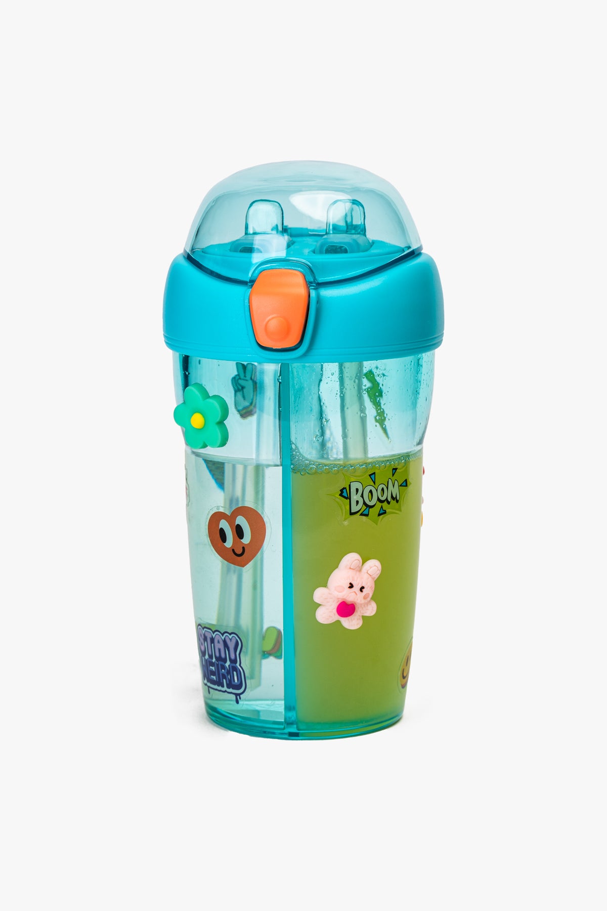 Botella Doble Compartimiento 430ml Con Stickers Celeste Chinitown Chinitown